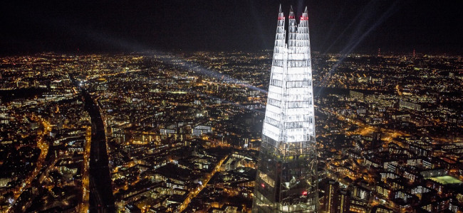 The Shard will light up London with its annual festive display The Shard will light up London with its annual festive display