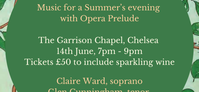 Take a Pair of Sparkling Eyes: music for a Summer’s evening with Opera Prelude