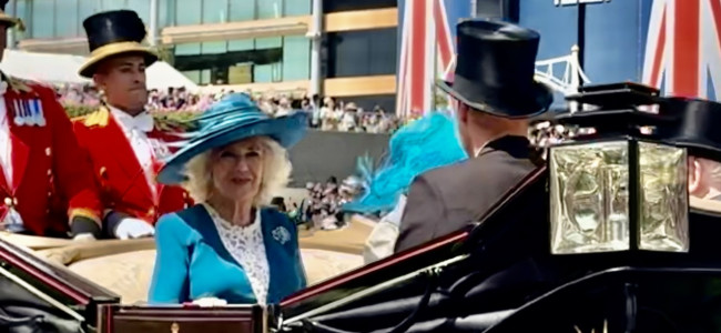 Prince William accompanies Queen Camilla during the procession at Royal Ascot 2024 Prince William accompanies Queen Camilla during the procession at Royal Ascot 2024