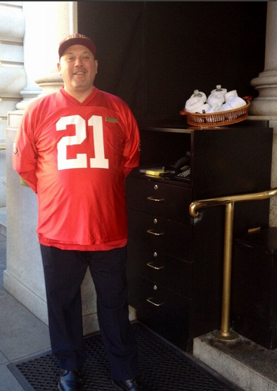 We stayed at the stunning Fairmont Hotel in San Francisco for Super Bowl weekend and even the staff were getting into the spirit