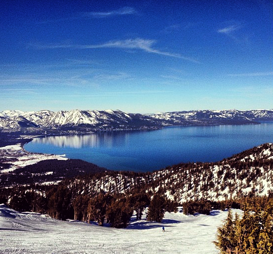 The views are breathtaking as you ski down the slopes at Heavenly Ski Resort The views are breathtaking as you ski down the slopes at Heavenly Ski Resort