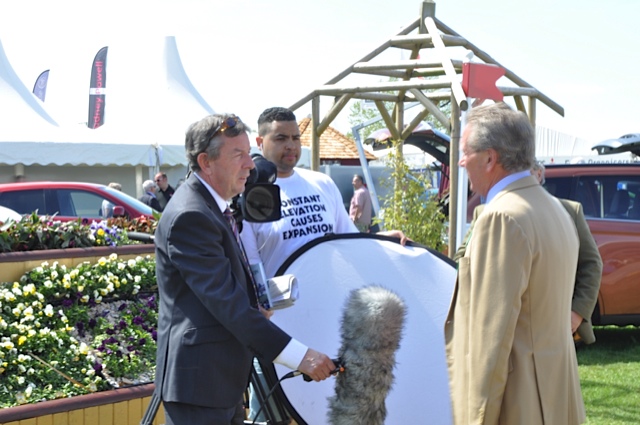 Hugh Thomas, Director and Course-Designer of Badminton Horse Trials, is interviewed by the BBC