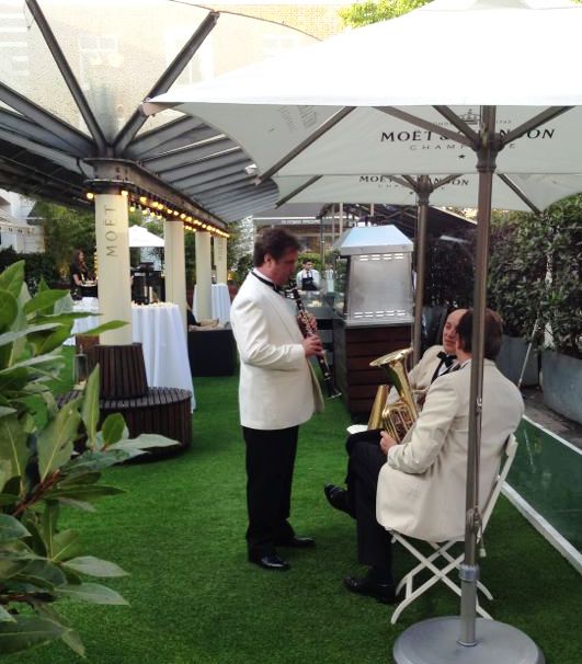The plush outdoor area at Bluebird Chelsea