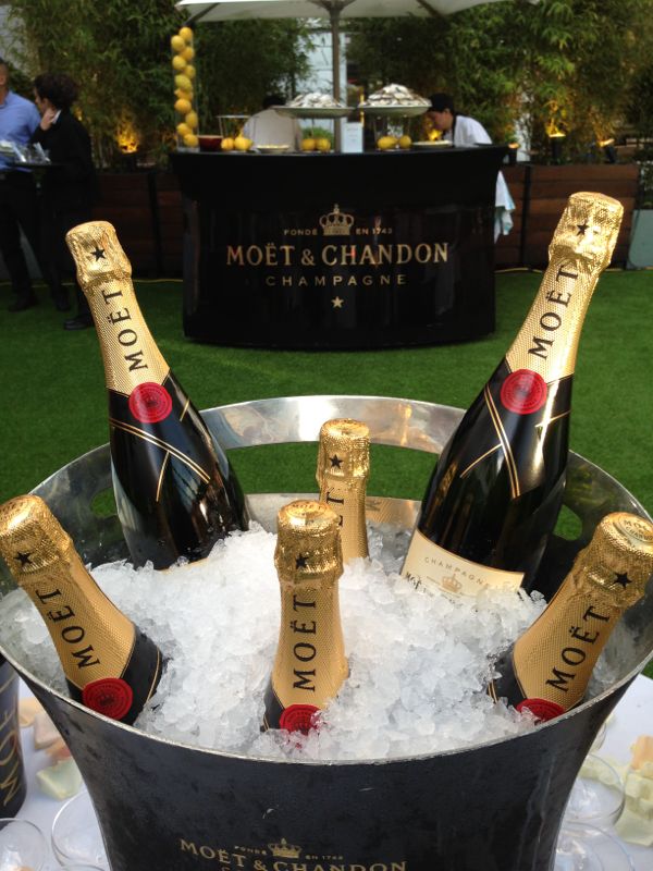 Guests sipped Moet during the party