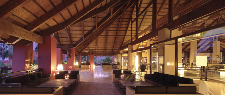 The striking reception building