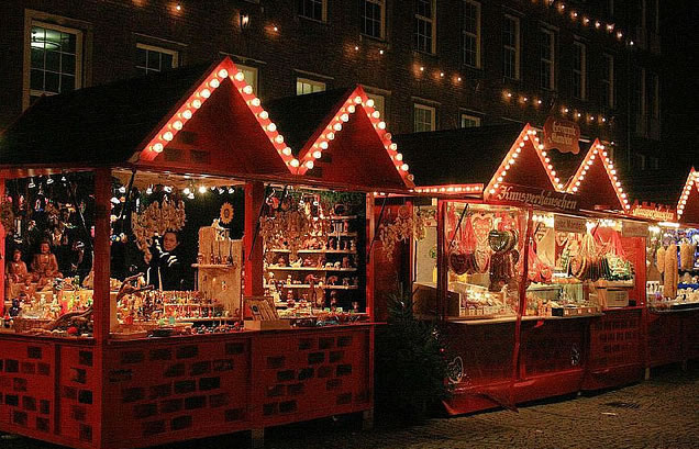 Festive huts in Dusseldorf