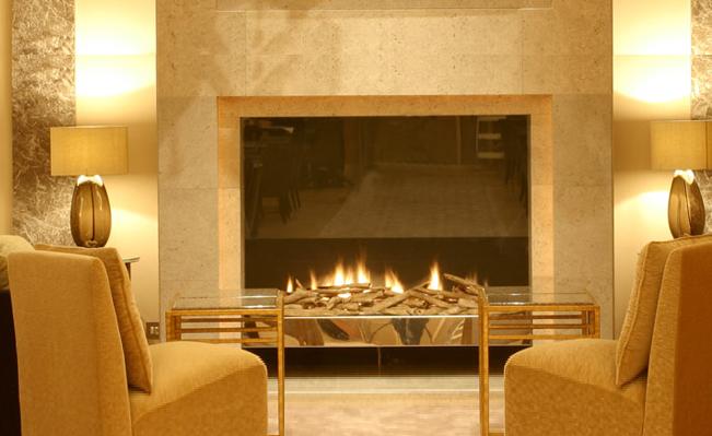 The Hyatt Churchill has welcoming fireplaces