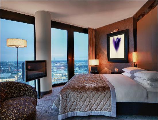 The Hyatt Regency offers panoramic views of Dusseldorf