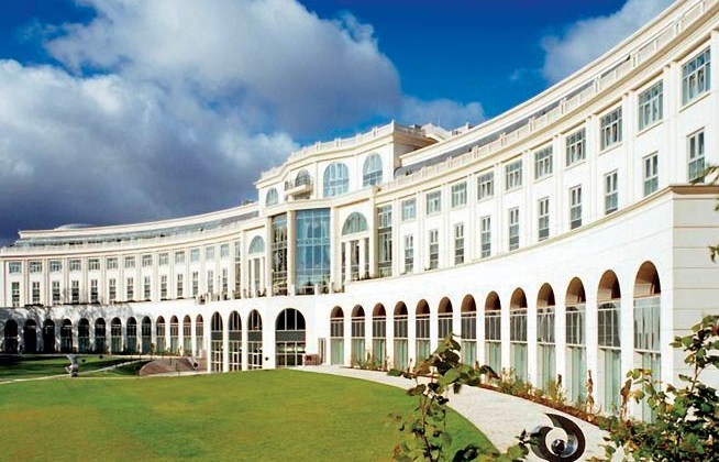 The stunning facade of Powerscourt Hotel