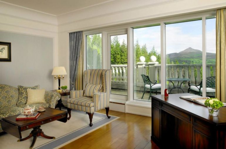 The suites offer views of the Wicklow Mountains