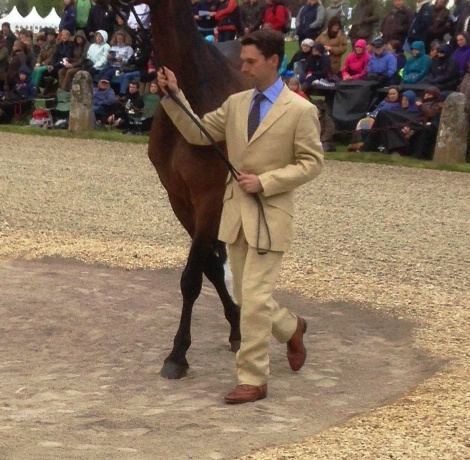 Harry Meade opts for a beige suit with a blue shirt