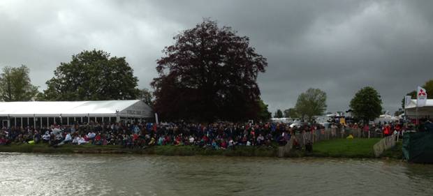 The weather didn’t seem to put people off from watching from The Outside Chance