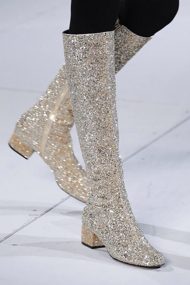 Glitter boots by Saint Laurent 