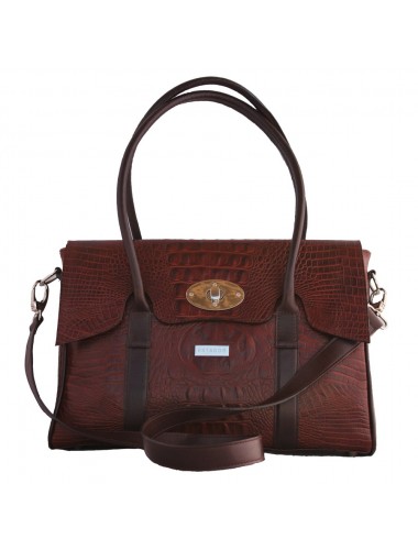 THE CHOC CROC LARGE LEATHER SATCHEL HANDBAG 