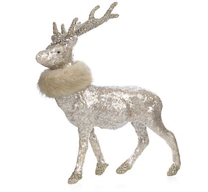 Mica Deer With Faux Fur Collar