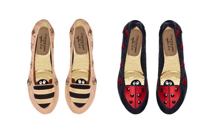 Ladybird and bumble bee foldable flats by Cocorose London - The Sloaney