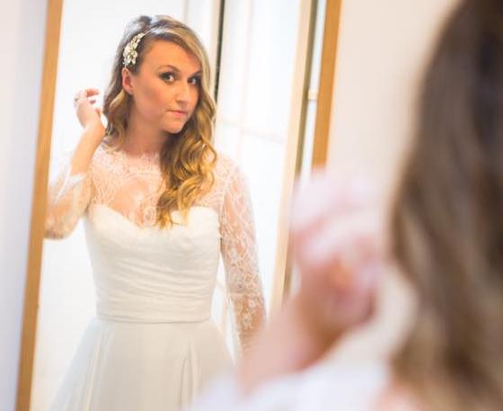 Cat on her wedding day