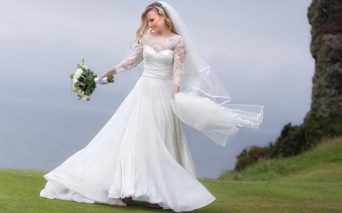 Cat on her wedding day