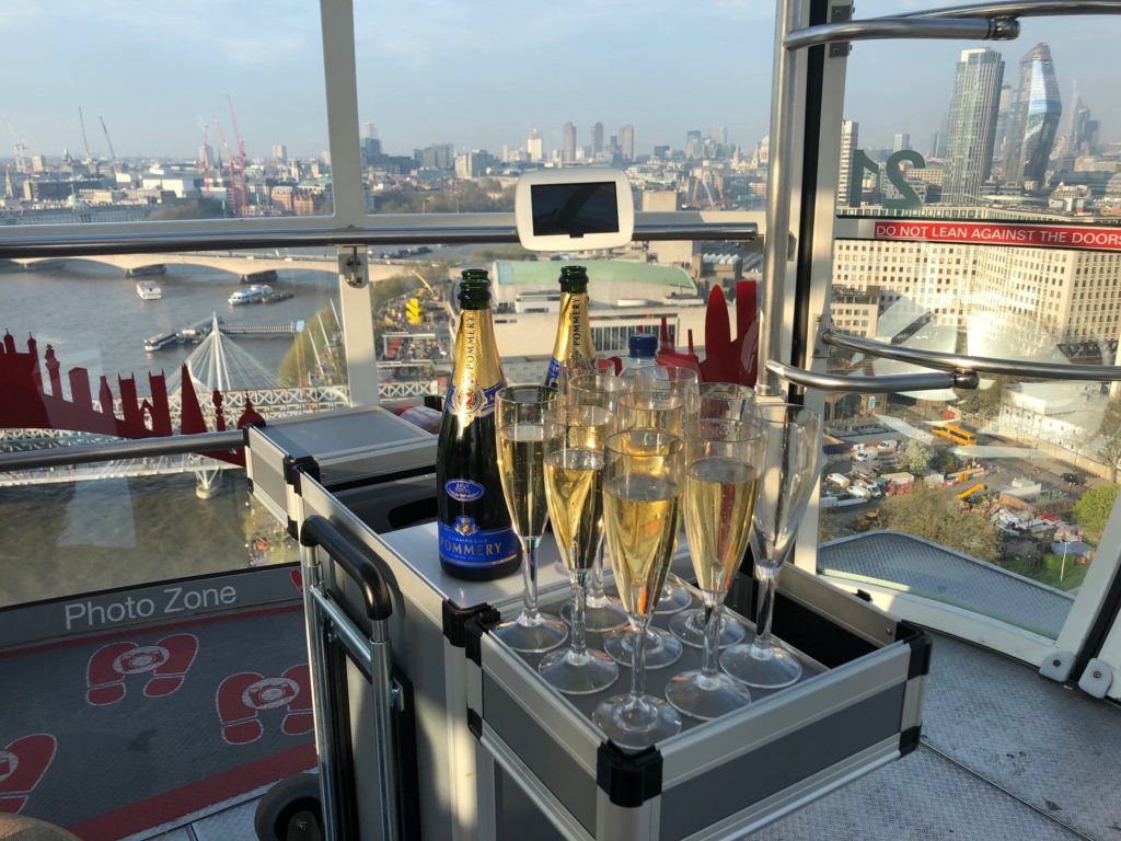 Celebrate in style with the London Eye Champagne Pommery Experience
