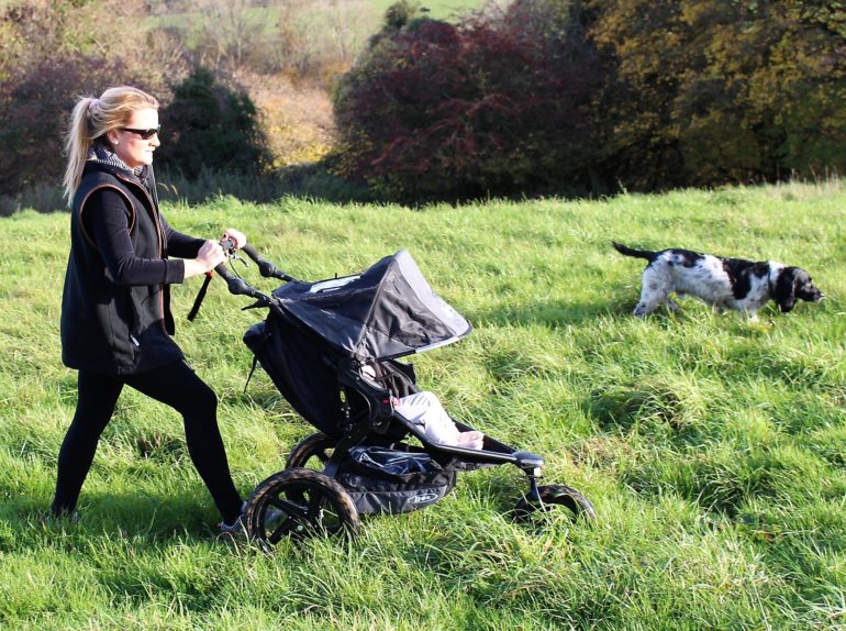 Laura heading off road with the Britax Revolution Pro, which is a brilliant running pushchair