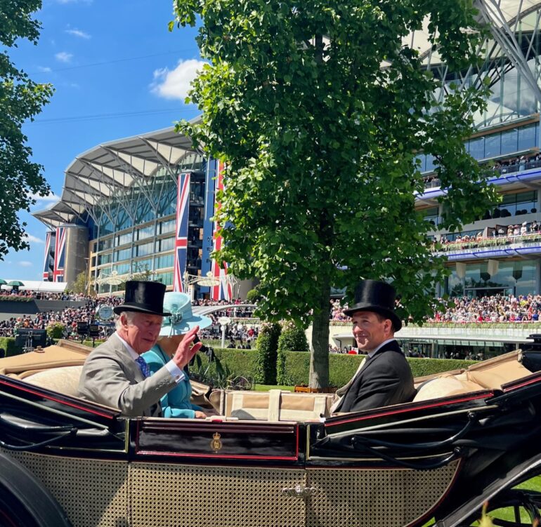 Prince Charles and the Duchess of Cornwall with Peter Phillips at Royal Ascot 2022