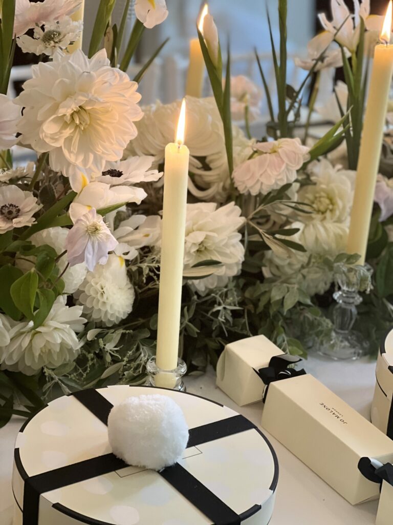 A scented dinner table: Jo Malone Pine and Eucalyptus candle will help with the scent of Christmas 