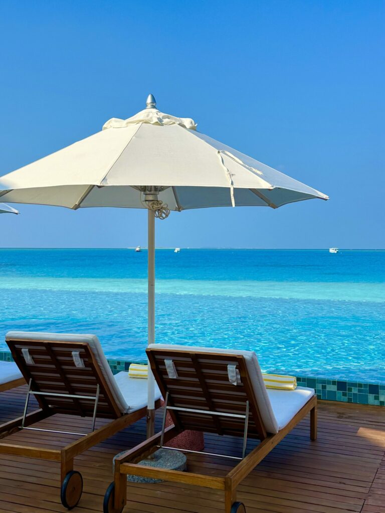 Pictured: The infinity pool at The Standard Maldives